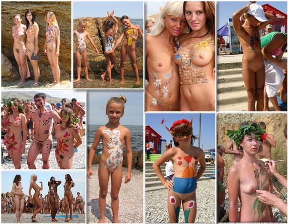 Young nudists photo - Body paints and colors