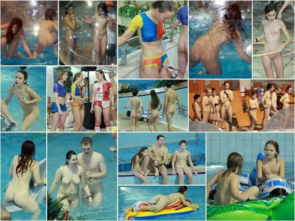 Young nudists photo - Waves & water paints