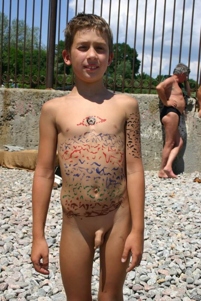 Father and Daughter Painted pics - A naturist values sincerity, as well as honesty and openness