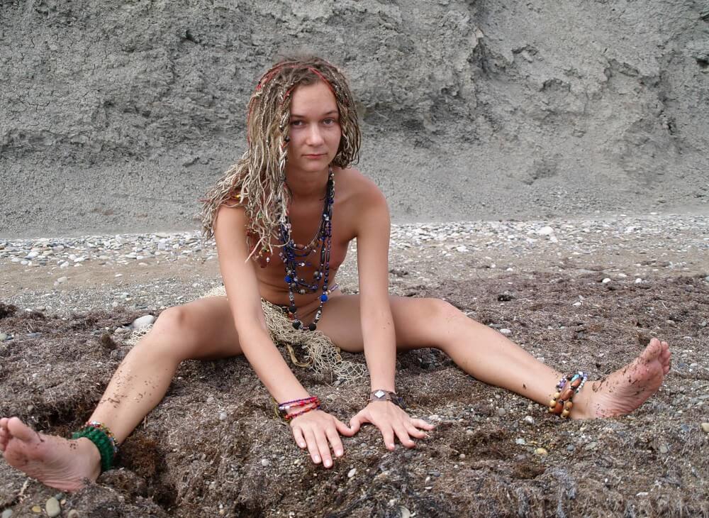 Naturists Rocky Stream Pixie Girls photos - Unrestricted freedom is a core value in nudism and naturism