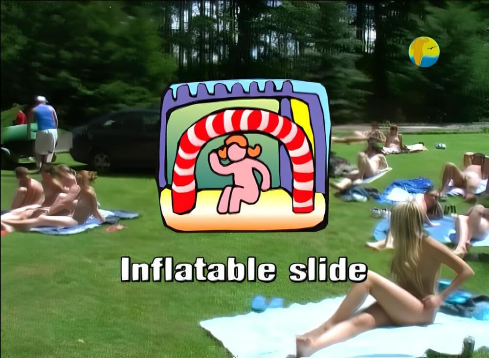 Naturist: Freedom: Inflatable Slide - A true nudist vacation