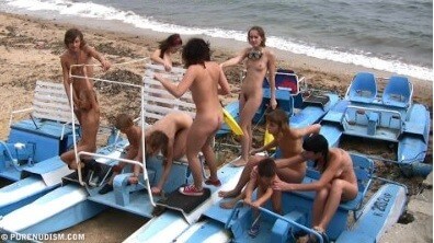 A group of naturists at sea - Nudity promotes inner harmony and peace of mind