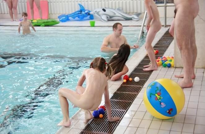 Nude family in the pool photos - Core values of nudist clubs